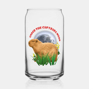 Under the Capybara Moon Cute Animal Can Glass