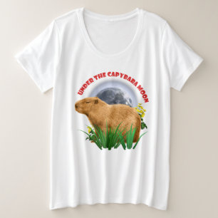 Under the Capybara Moon Cute Animal Plus Size T-Shirt