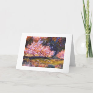 "UNder the Cherry Blossoms"-  Watercolor CARD