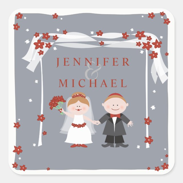 UNDER THE CHUPPAH Jewish Wedding Gift Sticker (Front)