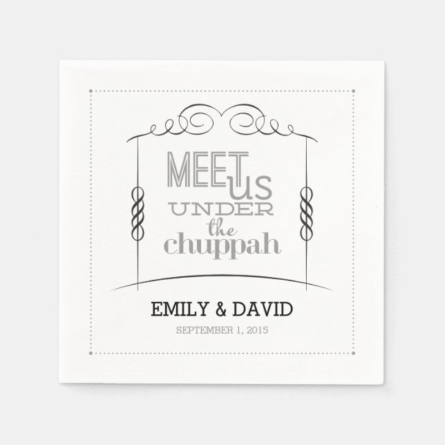 Under the Chuppah Jewish Wedding Napkins (Front)