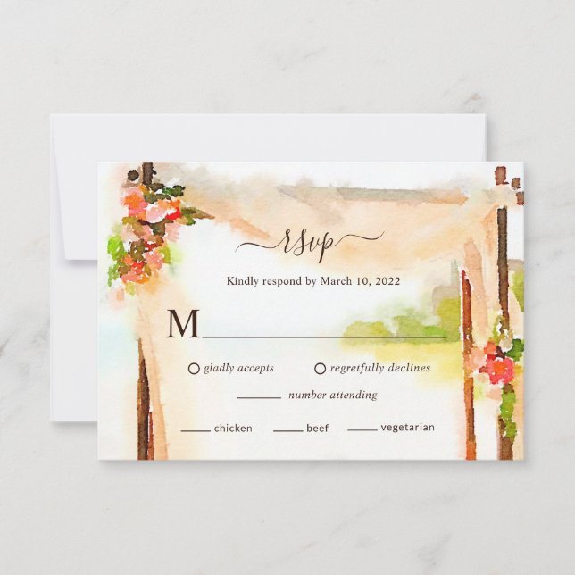 Under The Chuppah Wedding RSVP Card (Front)