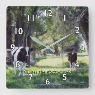 Under the Cottonwood Square Wall Clock