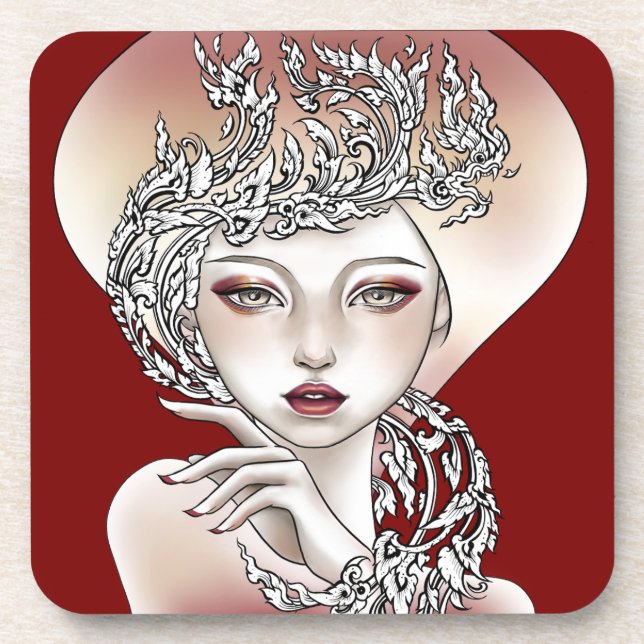 Under the glass Goddess of the red light Coaster (Front)