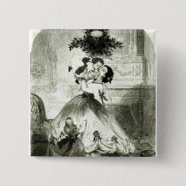 Under the Mistletoe' 15 Cm Square Badge (Front)