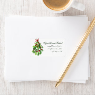 Under the Mistletoe Christmas Wedding Address Label