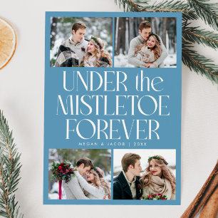Under the Mistletoe Forever Denim Blue Photo  Holiday Card