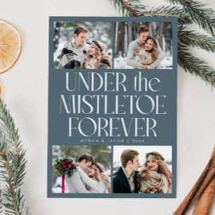 Under the Mistletoe Forever Slate Blue Photo Holiday Card