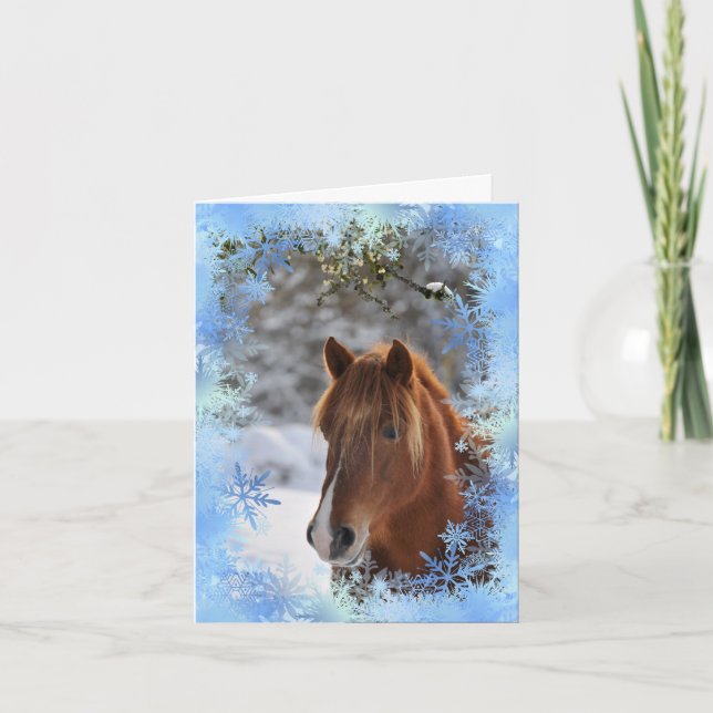 Under the mistletoe, horse card (Front)
