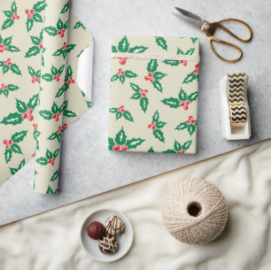 Under the Mistletoe Minimalist Christmas Seamless Wrapping Paper