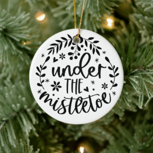 Under The Mistletoe Modern  Ceramic Tree Decoration