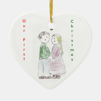 Under_the_Mistletoe, OurFirst, Christmas Ceramic Tree Decoration