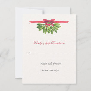 Under the Mistletoe Wedding Reply Card