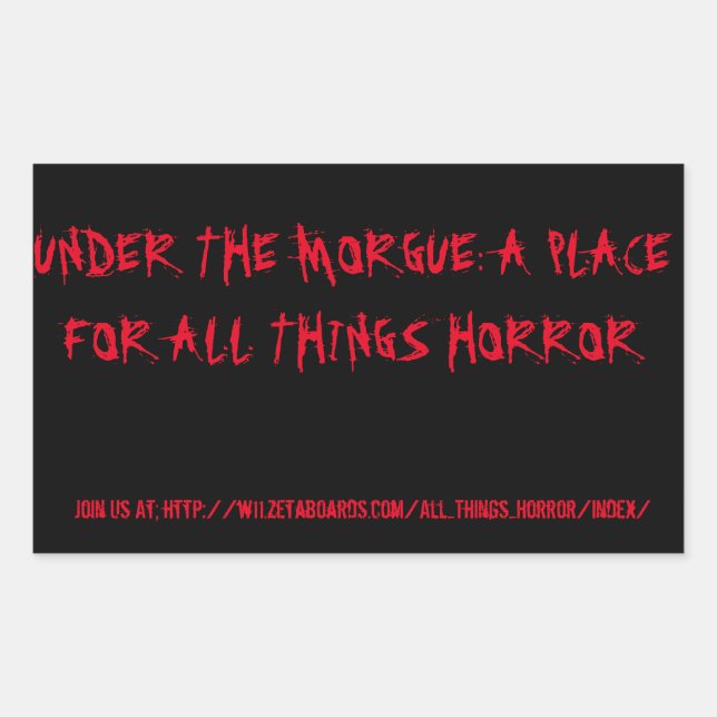 Under The Morgue Black/Red Stickers (Front)