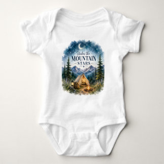 Under the Mountain Stars Camping Night Mountain Baby Bodysuit