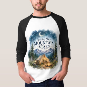 Under the Mountain Stars Camping Night Mountain T-Shirt