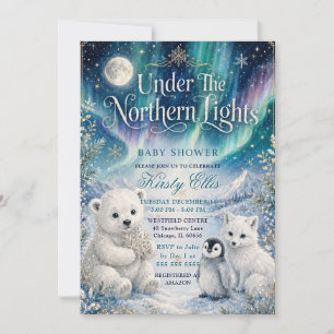 Under The Northern Lights Baby Shower Invitation