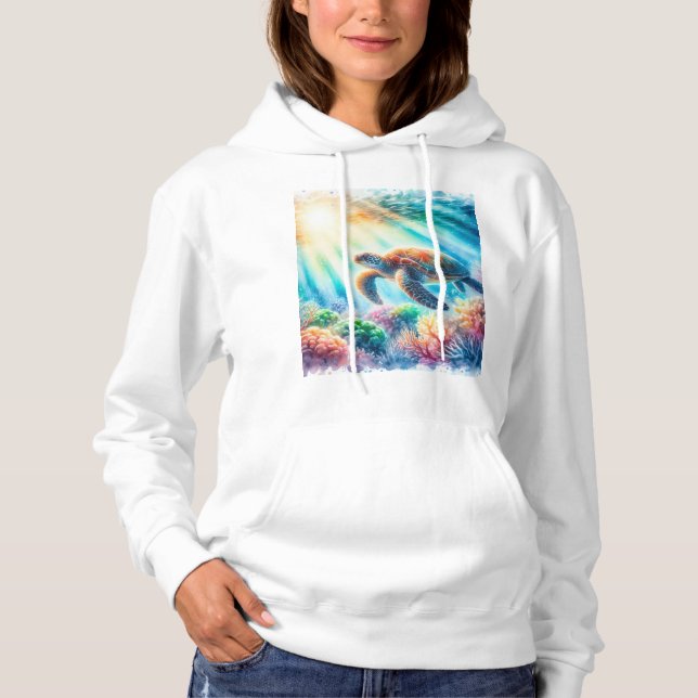 under the ocean sea turtle hoodie (Front)