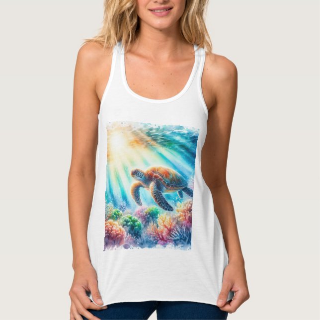 under the ocean sea turtle singlet (Front)