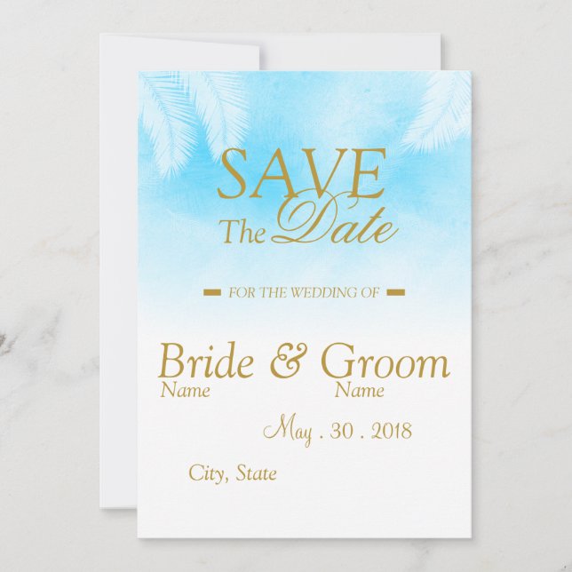 Under the Palm Sky Save The Date (Front)