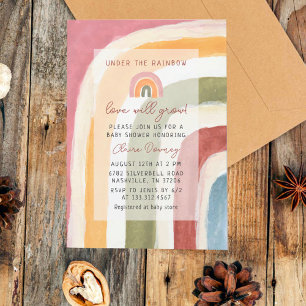 Under the Rainbow Boho Baby Shower Invitation