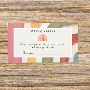 Under the Rainbow  Diaper Raffle Boho Baby Shower Enclosure Card