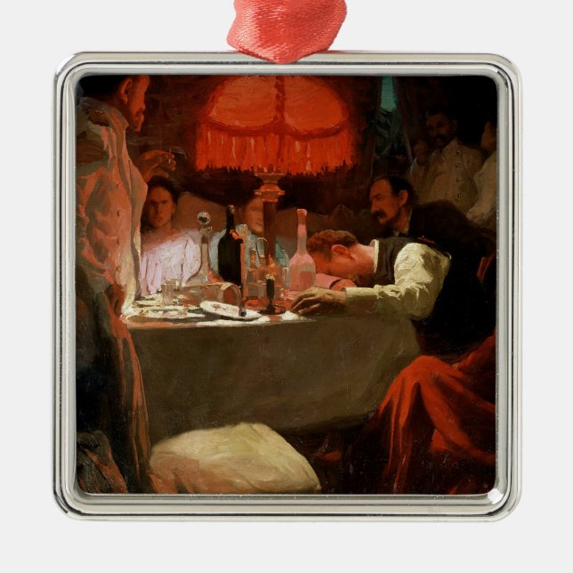Under the Red Light, c.1910 Metal Tree Decoration (Front)