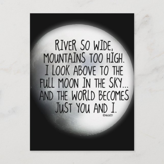 Under The Same Moon Poem Postcard (Front)