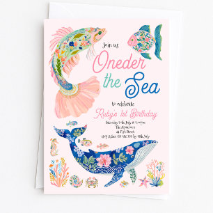 Under the Sea 1st Birthday Ocean Invitation