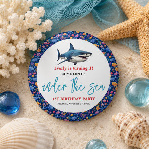 Under the Sea 1st Birthday Party 6 Cm Round Badge