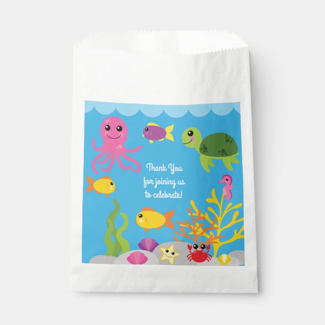 Under the Sea 1st Birthday Party Favour Bags (Front)