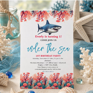 Under the Sea 1st Birthday Party Invitation
