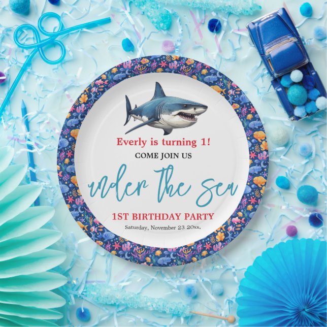Under the Sea 1st Birthday Party Paper Plate (Party)