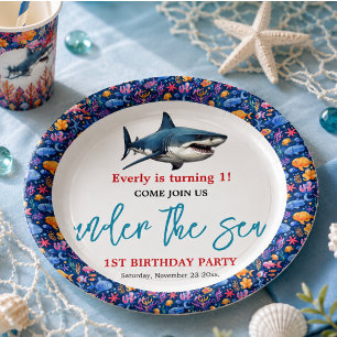 Under the Sea 1st Birthday Party Paper Plate