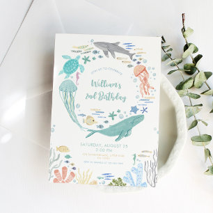 Under The Sea 2nd Birthday Invitation