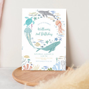 Under the Sea 2nd Birthday Invitation