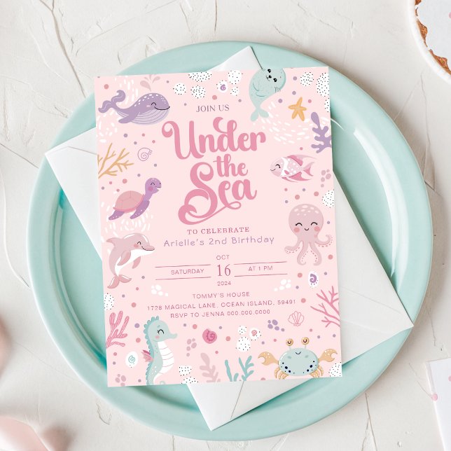 Under the Sea 2nd Birthday Invitation. Editable Invitation (Under the Sea 2nd Birthday Invitation. Editable Invitation
)