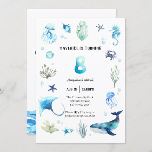 Under The Sea 8th Birthday Invitation 