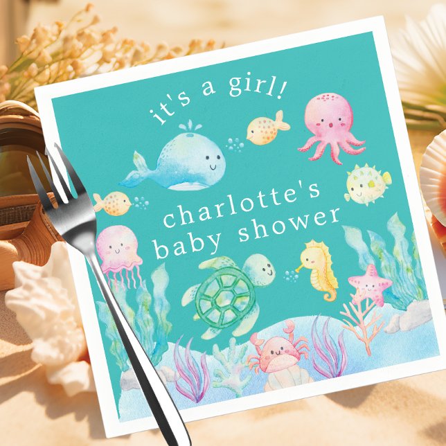 Under The Sea Adventure Baby Shower Napkin (Creator Uploaded)