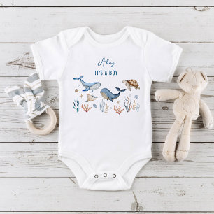 Under the sea Ahoy It's a Boy Baby Bodysuit