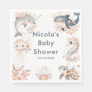 Under The Sea Animals Baby Shower Napkin