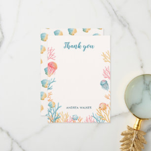 Under The Sea Animals Baby Shower Thank You Card