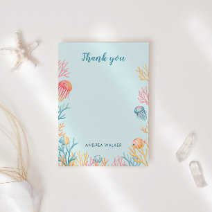 Under The Sea Animals Baby Shower Thank You Card