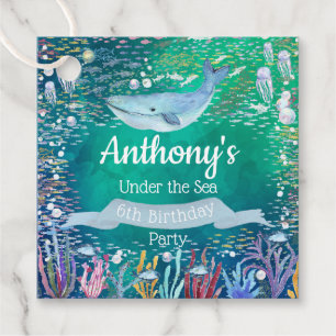 Under The Sea Any Age Birthday Favour Tags