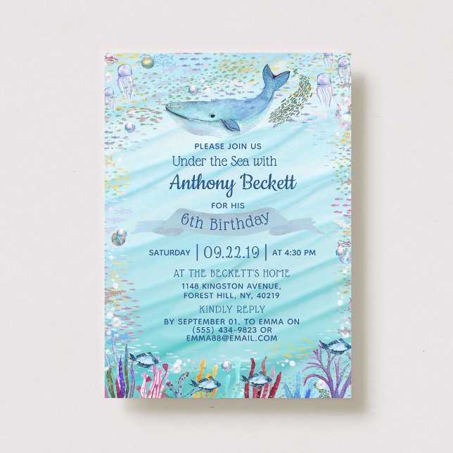 Under The Sea Any Age Birthday Invitations (Creator Uploaded)
