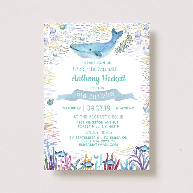 Under The Sea Any Age Birthday Invitations (Creator Uploaded)