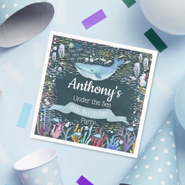 Under The Sea Any Age Birthday Napkin (Creator Uploaded)
