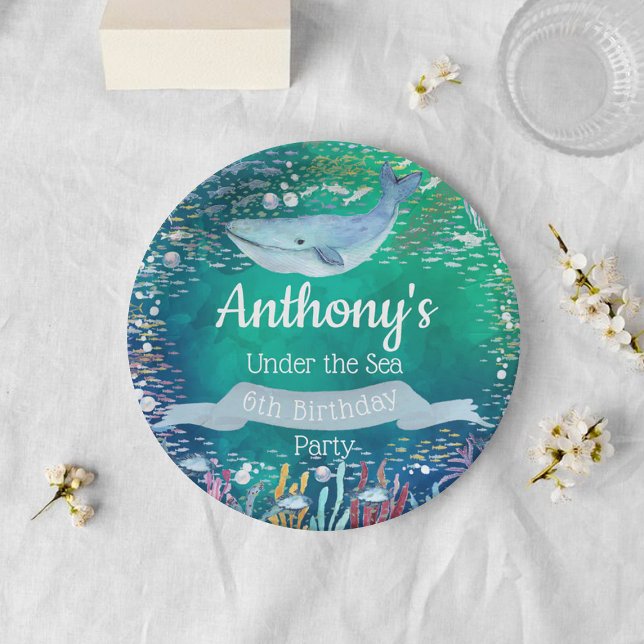 Under The Sea Any Age Birthday Paper Plate (Creator Uploaded)