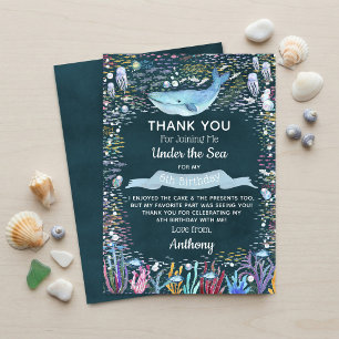 Under The Sea Any Age Birthday Thank You Card