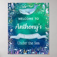 Under The Sea Any Age Birthday Welcome Sign